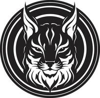 Emblem of Stealth Minimalist Vector Symbol Serenity in Monochrome Lynx Icon Design