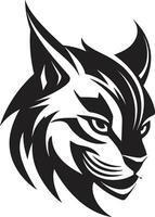 Noble Feline Majesty Black Vector Emblem Wildlifes Graceful Hunter Lynx Symbol