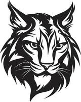 Safari Sentinel Monochrome Wildcat Icon Minimalistic Stealth Majesty Iconic Design vector