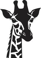 Graceful Minimalism Black Giraffe Symbol Emblematic Wildlife Giraffe Majesty in Monochrome vector