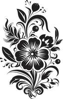 negro floral icono a crear un especial ocasión diseño clásico negro floral icono vector