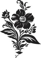 Black Floral Icon to Create a Coastal Design Black Floral Icon to Create a Nautical Design vector