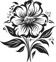 Black Floral Icon to Create a Wedding Design Black Floral Icon to Create a Baby Shower Design vector