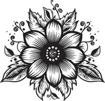 negro floral icono a crear un estacional diseño negro floral icono a crear un especial ocasión diseño vector