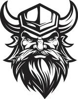 tinta negro frenético un vikingo símbolo de poder Odín avatar un poderoso vikingo mascota vector
