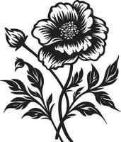 Black Floral Icon for a Manga Look Black Floral Icon for an Anime Look vector