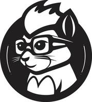 Cute Chipmunk Logo Icon Black Vector Cartoon Chipmunk Logo Icon Black Vector