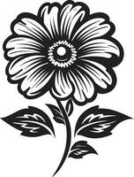 Black Floral Icon for a Desert Look Black Floral Icon for a Woodland Look vector