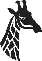 Graceful Wilderness Symbol Silhouette Noble Giraffe Profile Black Emblem vector