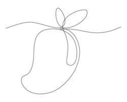 continuo uno sencillo soltero resumen línea dibujo de mango icono en silueta en un blanco antecedentes. lineal estilizado. vector