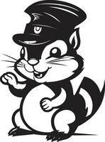 Cartoon Chipmunk Logo Icon Black Vector Friendly Chipmunk Logo Icon Black Vector