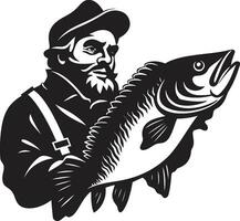 pescador logo icono para tu eventos y promociones pescador logo icono para tu comunidad y sin ánimo de lucro organizaciones vector