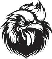 gallo perfil silueta emblema pulcro pollo mascota vector icono