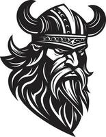 thors triunfo un vikingo símbolo de trueno vikingo virtud un negro vector mascota emblema