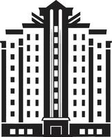 icónico urbano residencia negro logo vector elegante vivo símbolo Departamento edificio icono
