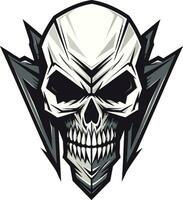 Sinister Sorcery An Ethereal Emblem Obsidian Occult A Ghostly Skull Profile vector