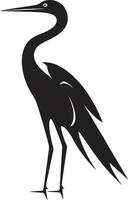 Graceful Heron Emblem Minimalistic Black Heron Logo vector