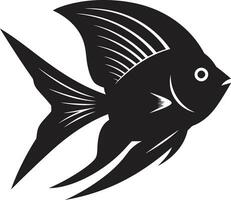 Angelfish Silhouette in Black Vector Art Black Vector Magic Angelfish Logo Charm