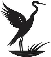 Heron Silhouette Logo Design Heron Vector Symbol in Black