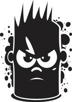 Black Mascot Mastery Furious Spray Paint Furious Graffiti Icon Vector Logo Design