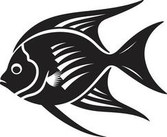 Angelfish Perfection Black Iconic Emblem Graceful Vector Art Angelfish Black Logo