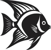 Angelfish Black Logo Symbol of Grace Vector Artistry Meets Black Angelfish Beauty