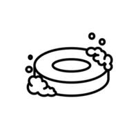 bar soap vector icon in line style