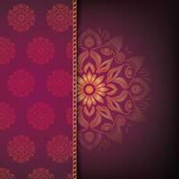 Symmetrical Gold Floral Design on Gradient Maroon to Black and Dark Maroon Patterned Background vector