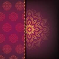 Symmetrical Gold Floral Design on Gradient Maroon to Black and Dark Maroon Patterned Background vector