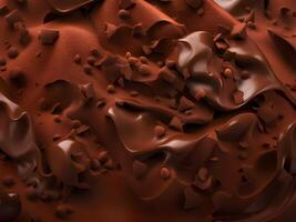 chocolate candies and a chocolate sauce background photo