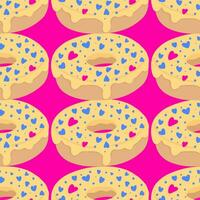 Seamless pattern with glazed donuts vector
