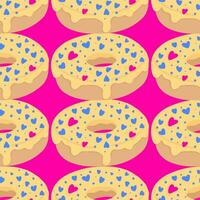 Seamless pattern with glazed donuts vector