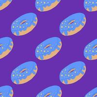 Seamless pattern with glazed donuts vector