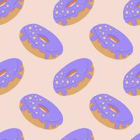 Seamless pattern with glazed donuts vector