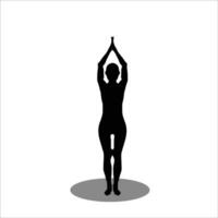 Girl yoga silhouette vector