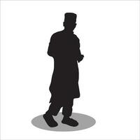 Muslim men silhouette vector