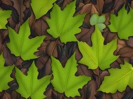 seamless pattern from autumn leaves on a black background. photo