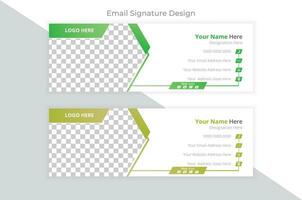 Creative email signature design layout vector