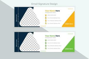 Modern email signature design layout vector