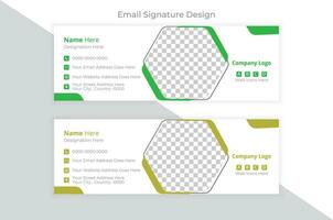 Professional email signature design layout vector