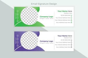 Abstract email signature design layout vector