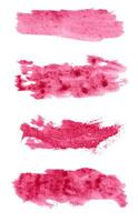 Watercolor brush stroke of red paint, on a white isolated background photo