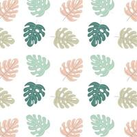 Cute and adorable monstera leaves seamless pattern vector