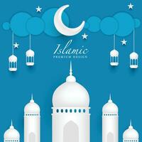 islamic Background Design. Greeting Card, Banner, Poster. Vector Illustration.
