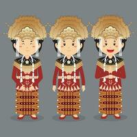 Bangka Belitung Indonesian Character with Various Expression vector