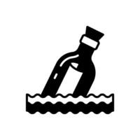 mensaje en un botella icono en vector. ilustración vector