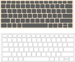 Computer Keyboard vector line art eps