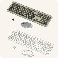 Computer Keyboard with mouse vector eps