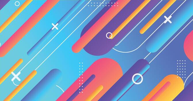 Abstract minimal geometric shape background with gradient vector