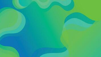 Abstract liquid wave background with blue and green color background vector